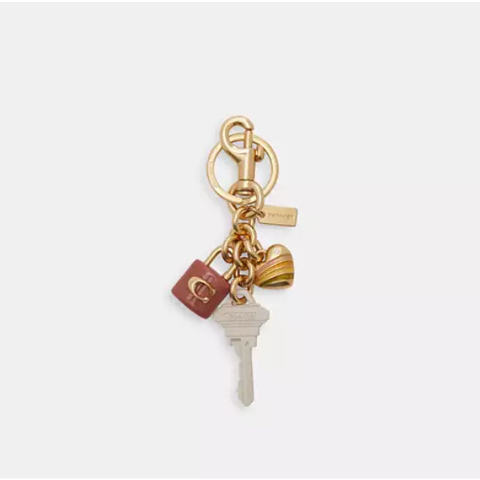 Coach Coach Key Cluster Bag Charm Keychain Gold Pink White Size ONE SIZE - 1 Thumbnail