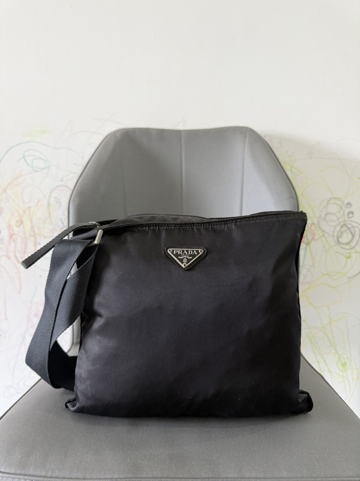 Prada Vintage Prada Medium Black Crossbody Sling Bag Size ONE SIZE - 1 Thumbnail