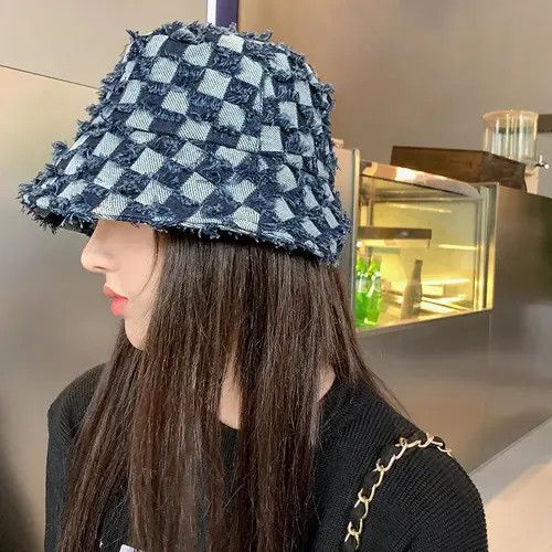 Other Checkerboard Denim Bucket Hats Size ONE SIZE - 2 Thumbnail