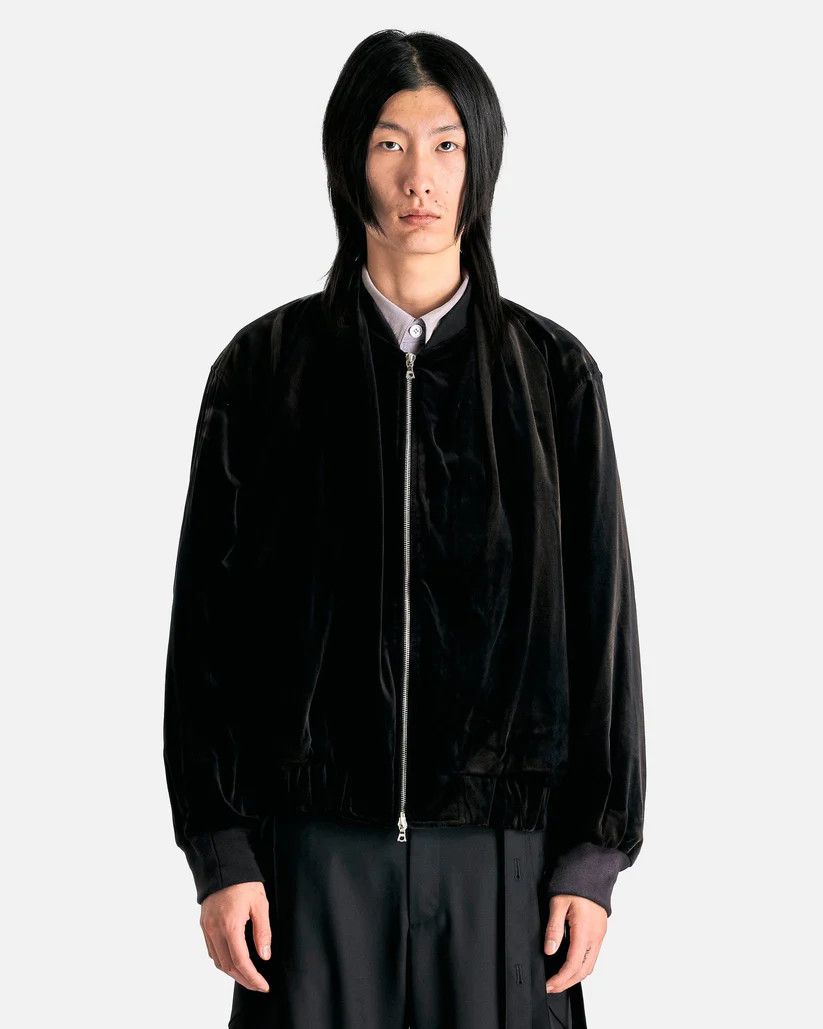 JiyongKim o1s1v1r1oon0925 Bleached Velvet Shawl Collar Bomber in Black Size US M / EU 48-50 / 2 - 1 Thumbnail