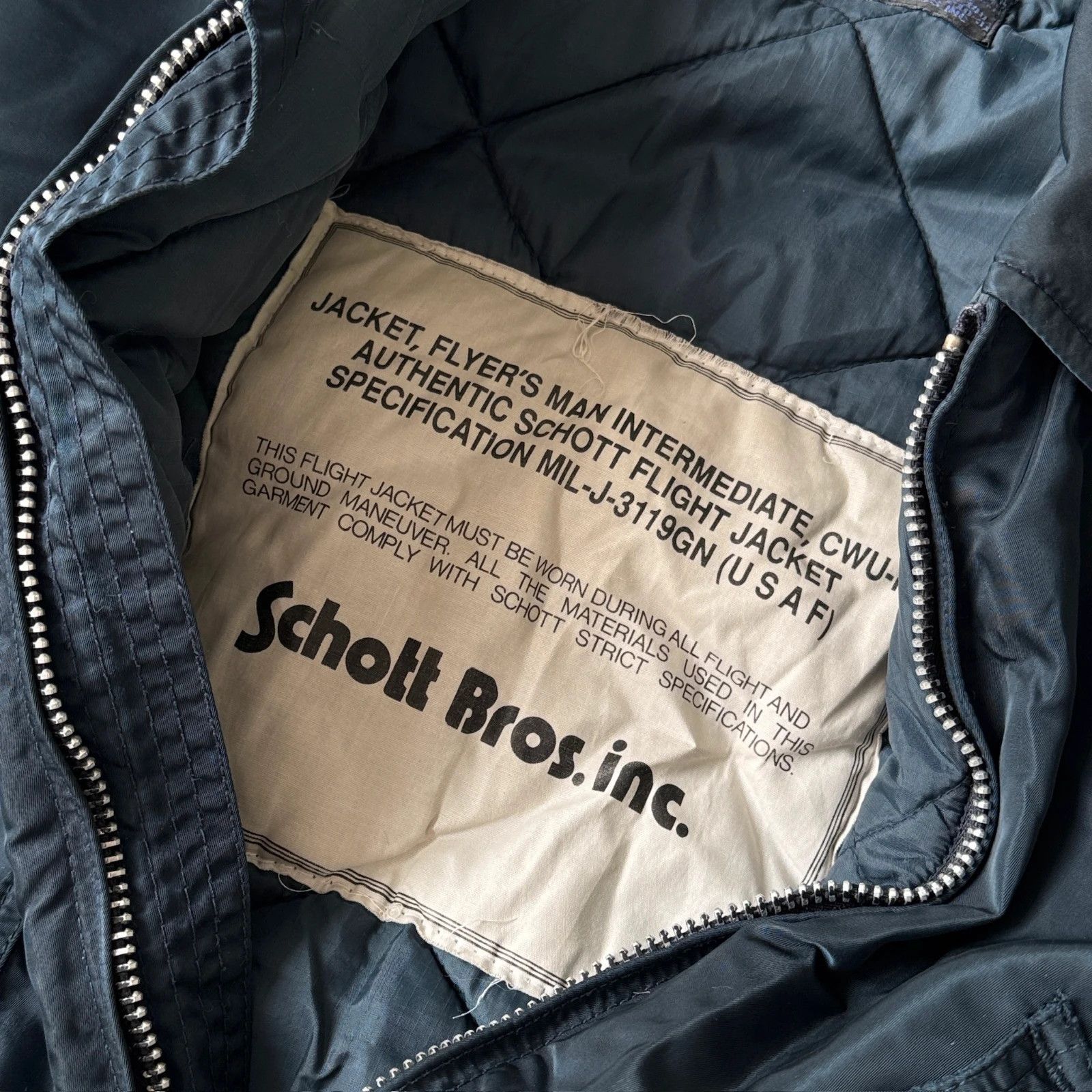 Schott Vintage Schott NYC Cwu Bomber Jacket Navy Blue Size US S / EU 44-46 / 1 - 11 Thumbnail