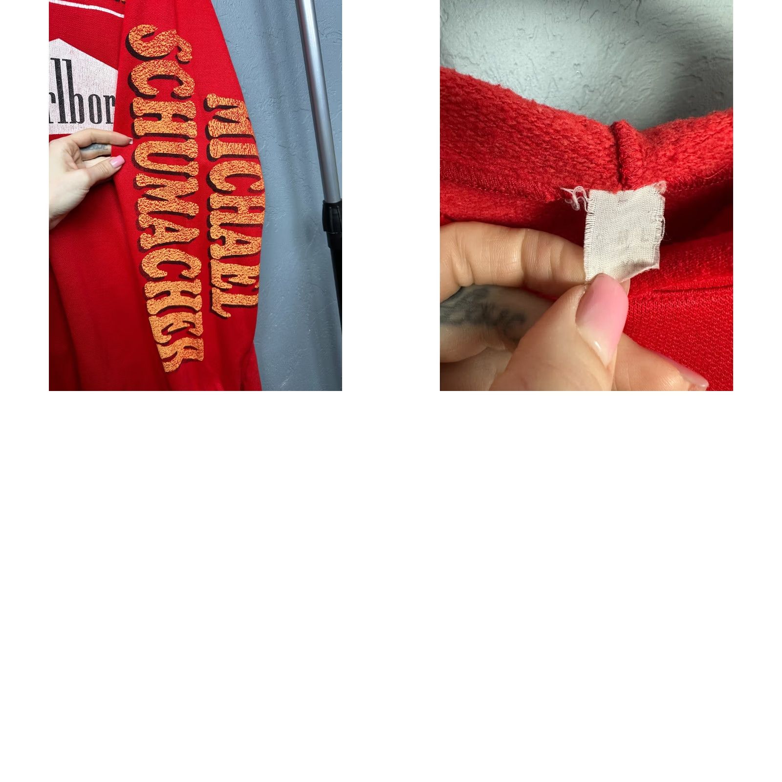 Ferrari VINTAGE Michael Schumacher Ferrari Marlboro 90s Mens Hoodie XXL Red 90s Cars Hooded Pullover Mens Size US XXL / EU 58 / 5 - 8 Thumbnail