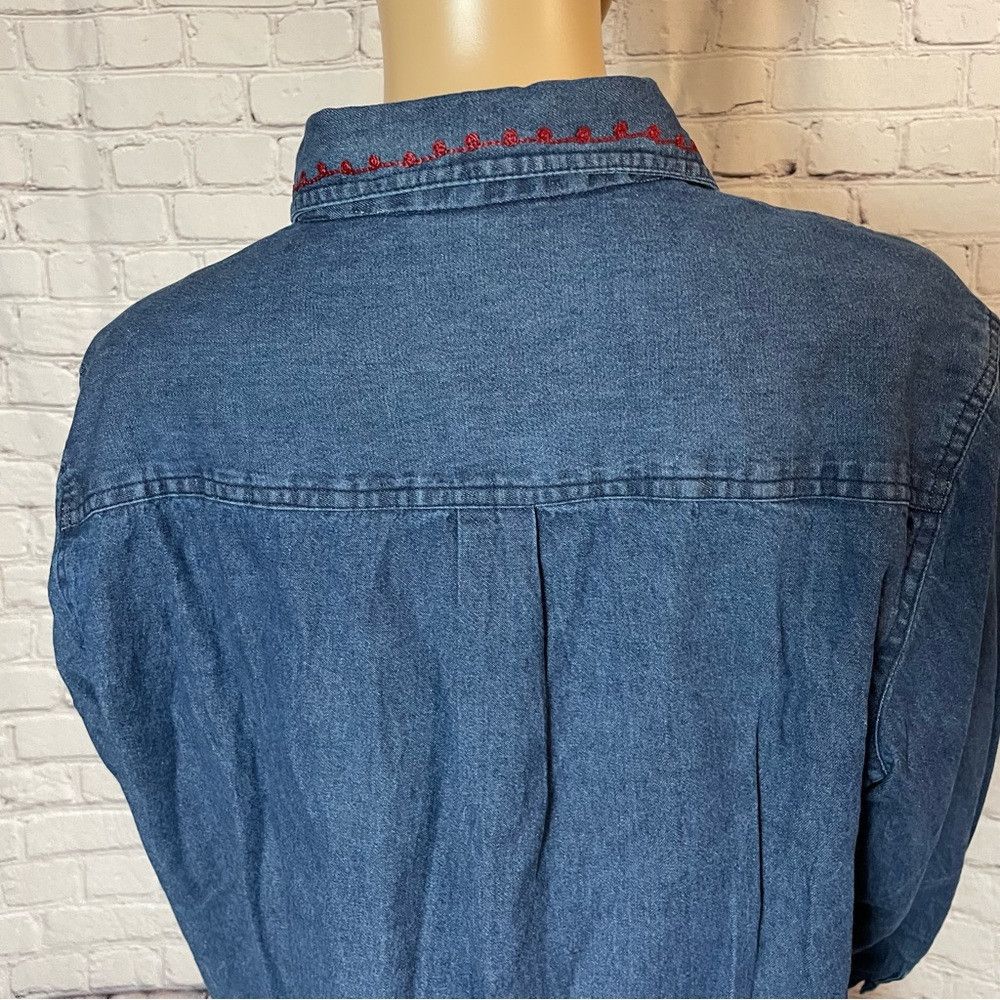 Other New Vintage National Denim Long Sleeve Embroidered Shirt Si Size XL / US 12-14 / IT 48-50 - 9 Thumbnail