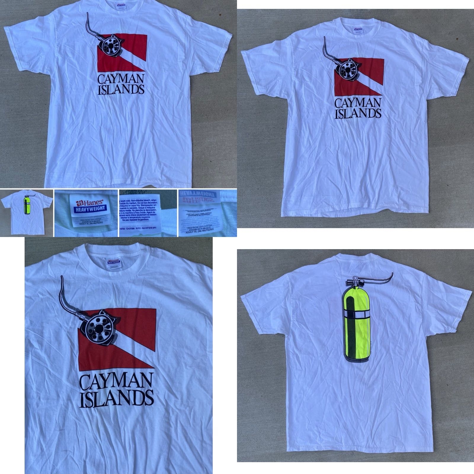 Hanes Vintage Hanes T Shirt Scuba Neon 90s Graphic White Cotton XL Men Size US XL / EU 56 / 4 - 9 Thumbnail