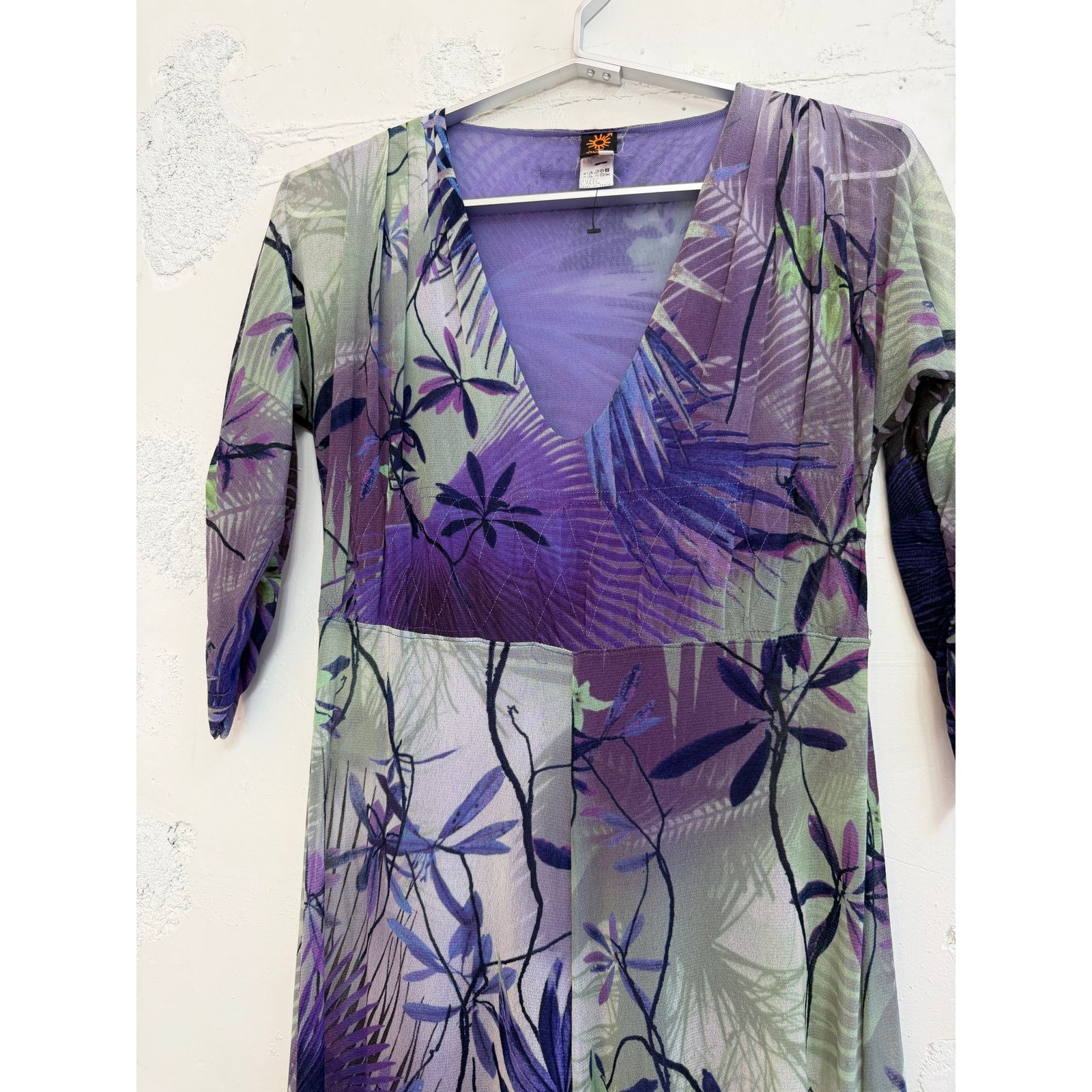 Jean Paul Gaultier Jean Paul Gaultier Soleil Purple Tropical Mesh Dress Size XS / US 0-2 / IT 36-38 - 3 Thumbnail