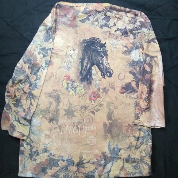 Vintage Vintage Leslie & Lucinda Horse Wild West Bejeweled Shirt Size L / US 10 / IT 46 - 6 Thumbnail