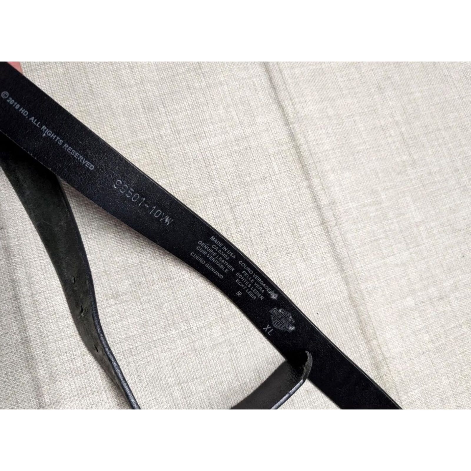 Harley Davidson VINTAGE Harley-Davidson belt Western belt Men 38 Black Leather USA buckle spellout western Size 38 - 7 Thumbnail