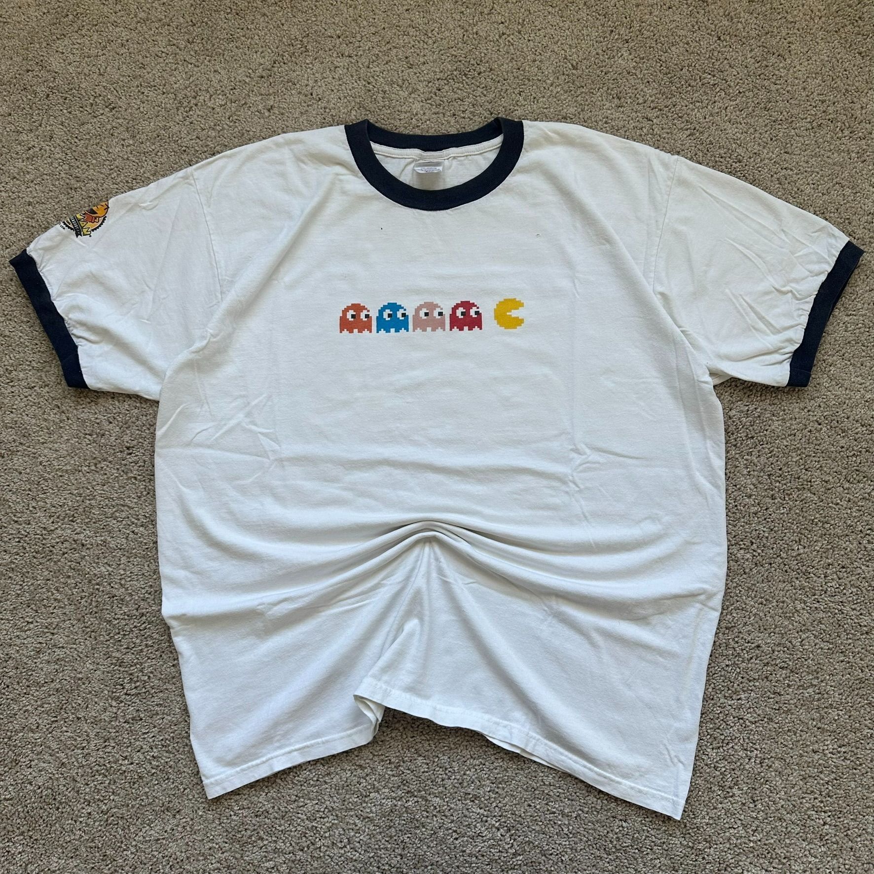 Anvil Vintage Y2K Pac-Man Ghosts Ringer T-Shirt 25th Anniversary N Size US XL / EU 56 / 4 - 1 Thumbnail