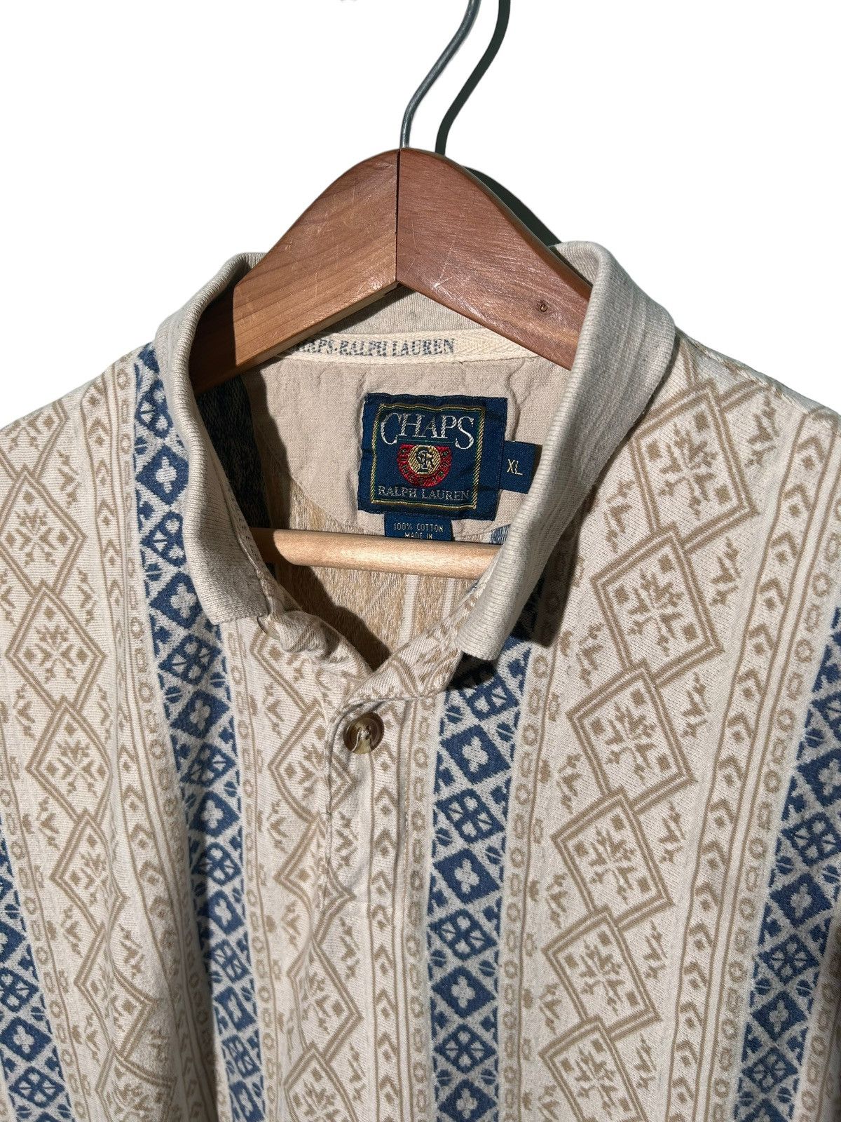 Chaps Ralph Lauren Vintage Chaps Ralph Lauren polo shirt tribal mosaic pattern Size US XL / EU 56 / 4 - 2 Preview