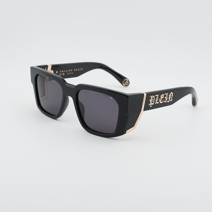 Philipp Plein Philipp Plein SPP130M 0700 Sunglasses Black Square Frame Size ONE SIZE - 1 Thumbnail