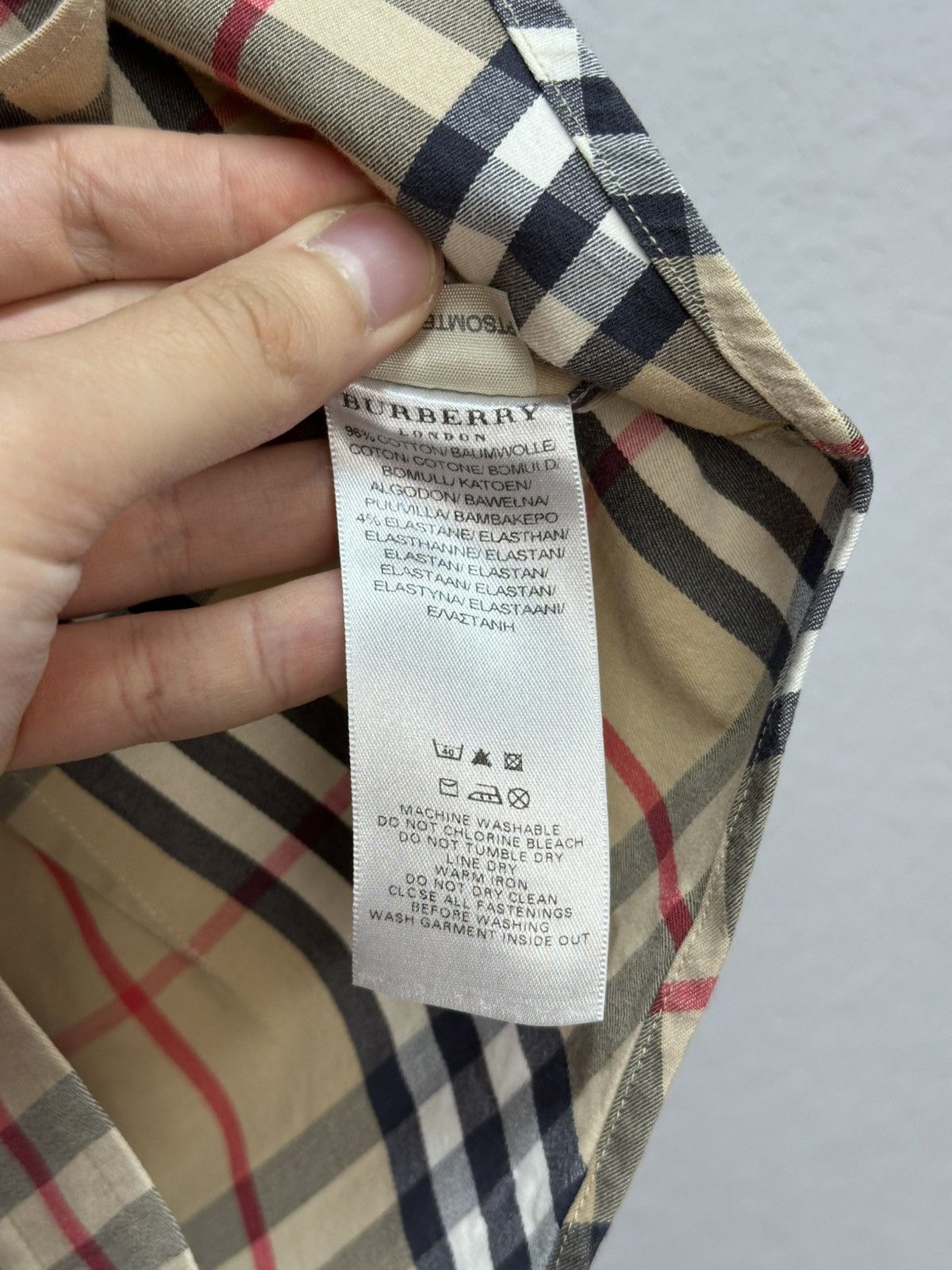 Burberry × Vintage Vintage Burberry Nova Check Button Up Shirt Beige Size M / US 6-8 / IT 42-44 - 6 Thumbnail