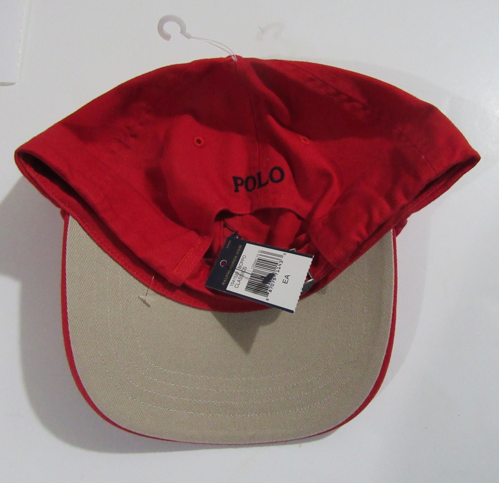 Polo Ralph Lauren Polo Ralph Lauren Mens Ball Cap Hat Red with Navy Pony Size ONE SIZE - 6 Thumbnail