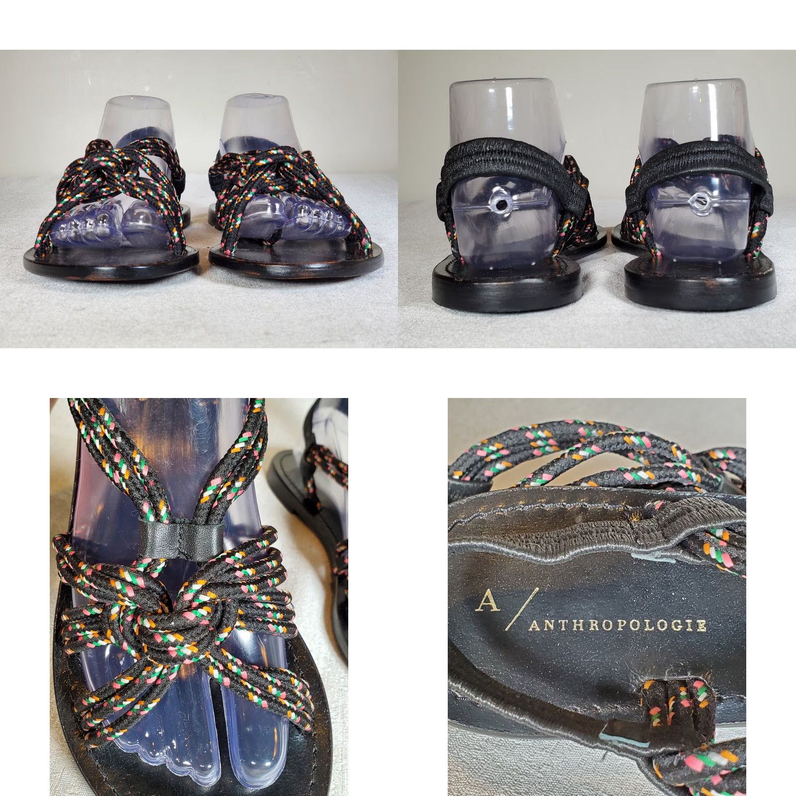 Anthropologie Anthropologie Reeta Sandals Women's US 10 Leather Knotted Stretch Strap Casual Slingbacks Multicolor Size US 10 / IT 40 - 8 Thumbnail