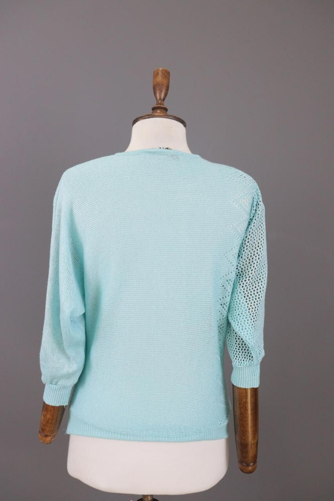 Wolford Wolford Blue Mesh Knit Stretch Top Shirt Size 38 / 10 Size L / US 10 / IT 46 - 5 Thumbnail
