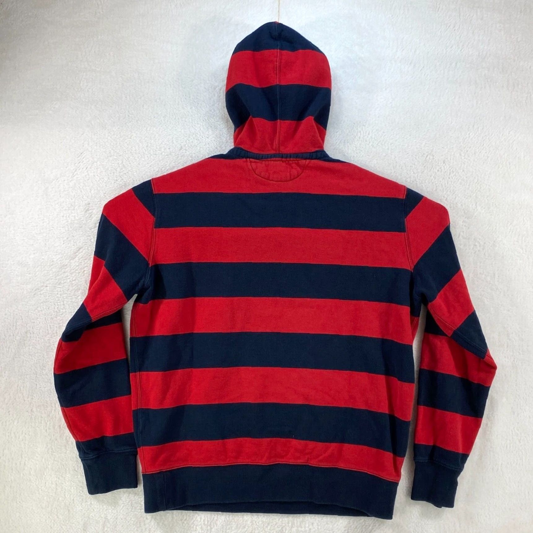 Polo Ralph Lauren VINTAGE Polo Ralph Lauren Rugby Hoodie Sweatshirt Mens Large Red Blue Striped Size US L / EU 52-54 / 3 - 2 Thumbnail