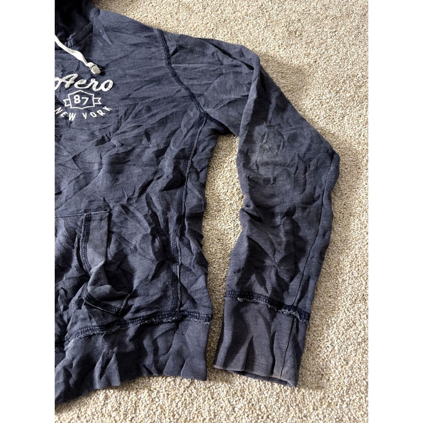 Aeropostale Aeropostale Hoodie Womens Large Blue Fleece Full Zip Aero 87 Logo Sweatshirt Size L / US 10 / IT 46 - 3 Thumbnail