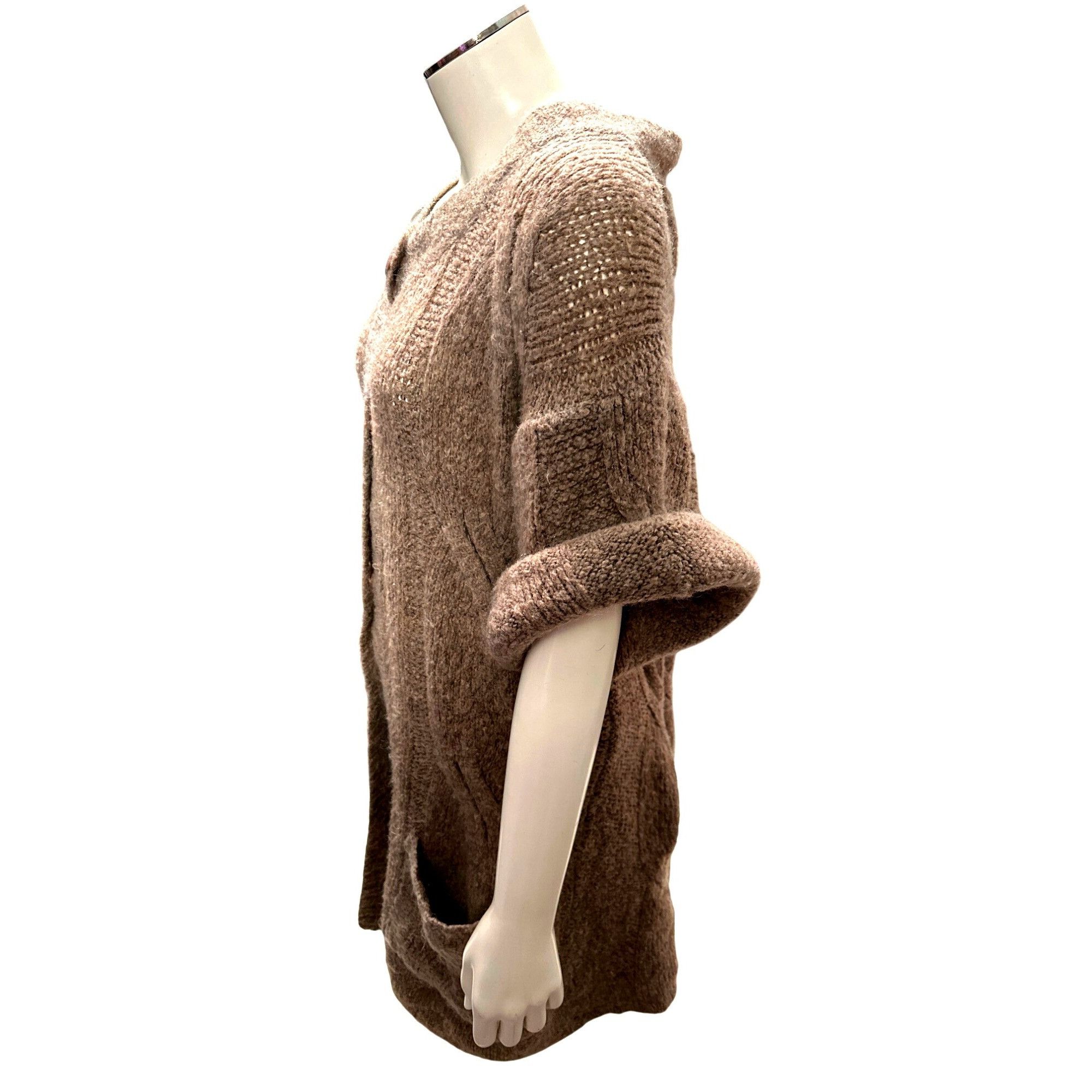 Other CCC Cozy Knit Button Up Brown Cardigan Sweater Pockets Short Size L / US 10 / IT 46 - 2 Thumbnail