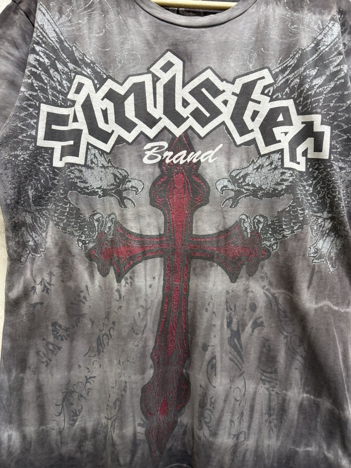 Affliction Gothic 2000s Sinister Cross Skull Affliction Style y2k Tees Size US L / EU 52-54 / 3 - 3 Thumbnail