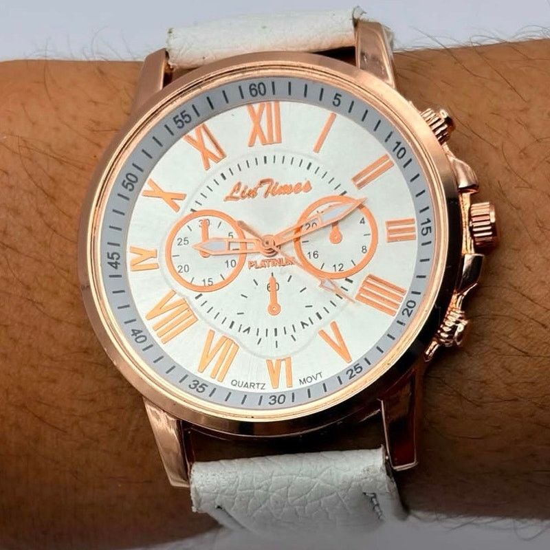 Other Rose Gold & White Lin Times Men’s Watch Size ONE SIZE - 1 Thumbnail