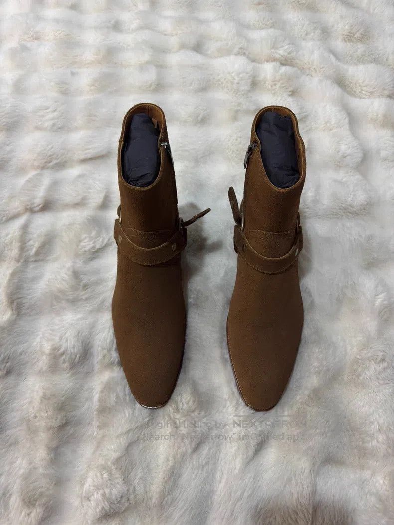 Saint Laurent Paris Saint Laurent Paris Suede Chelsea Boots with Buckle Size US 12 / EU 45 - 4 Thumbnail