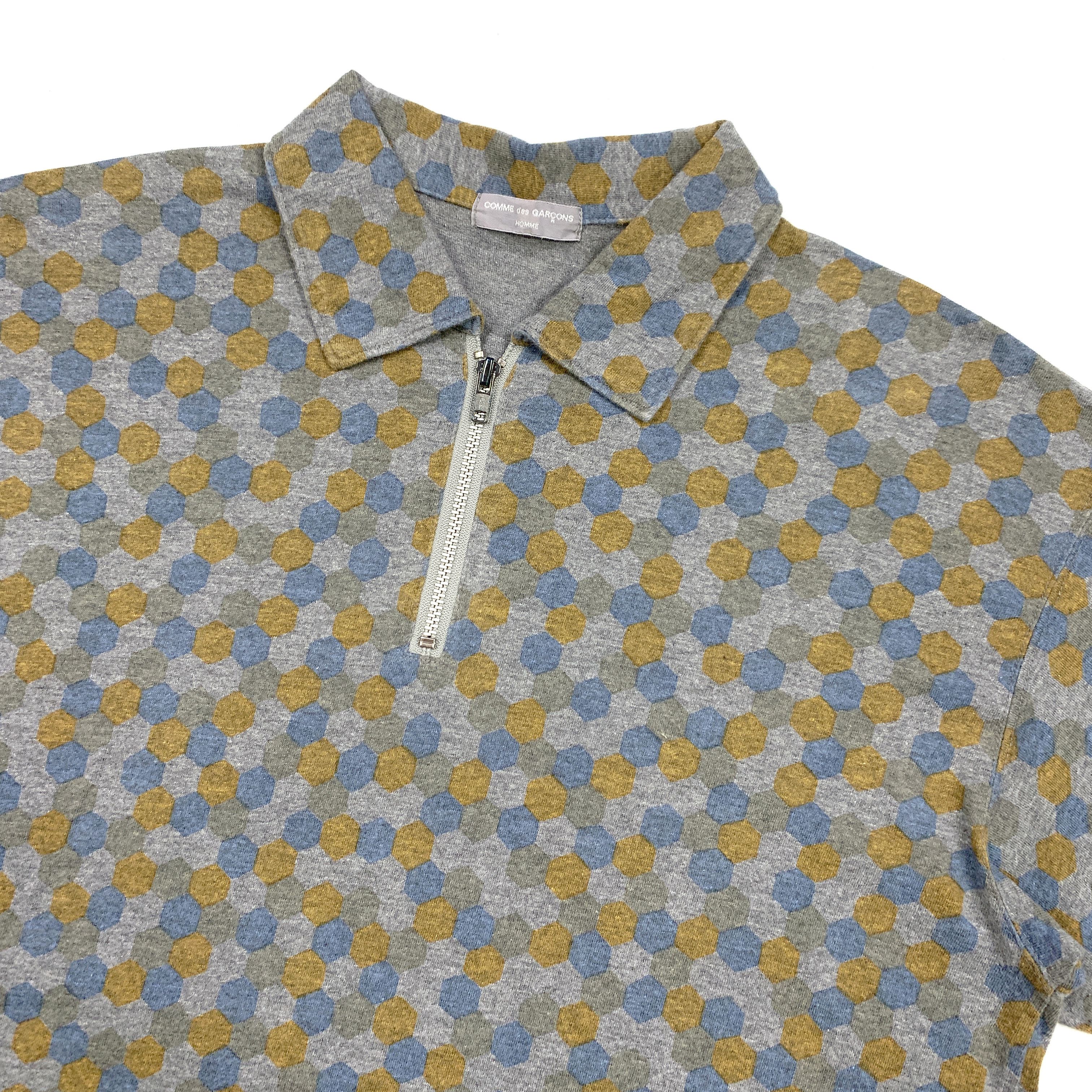 Comme des Garcons × Comme des Garcons Homme × Comme des Garcons Homme Plus 2000 Hexagon Pattern Polo Shirt Size US M / EU 48-50 / 2 - 3 Thumbnail