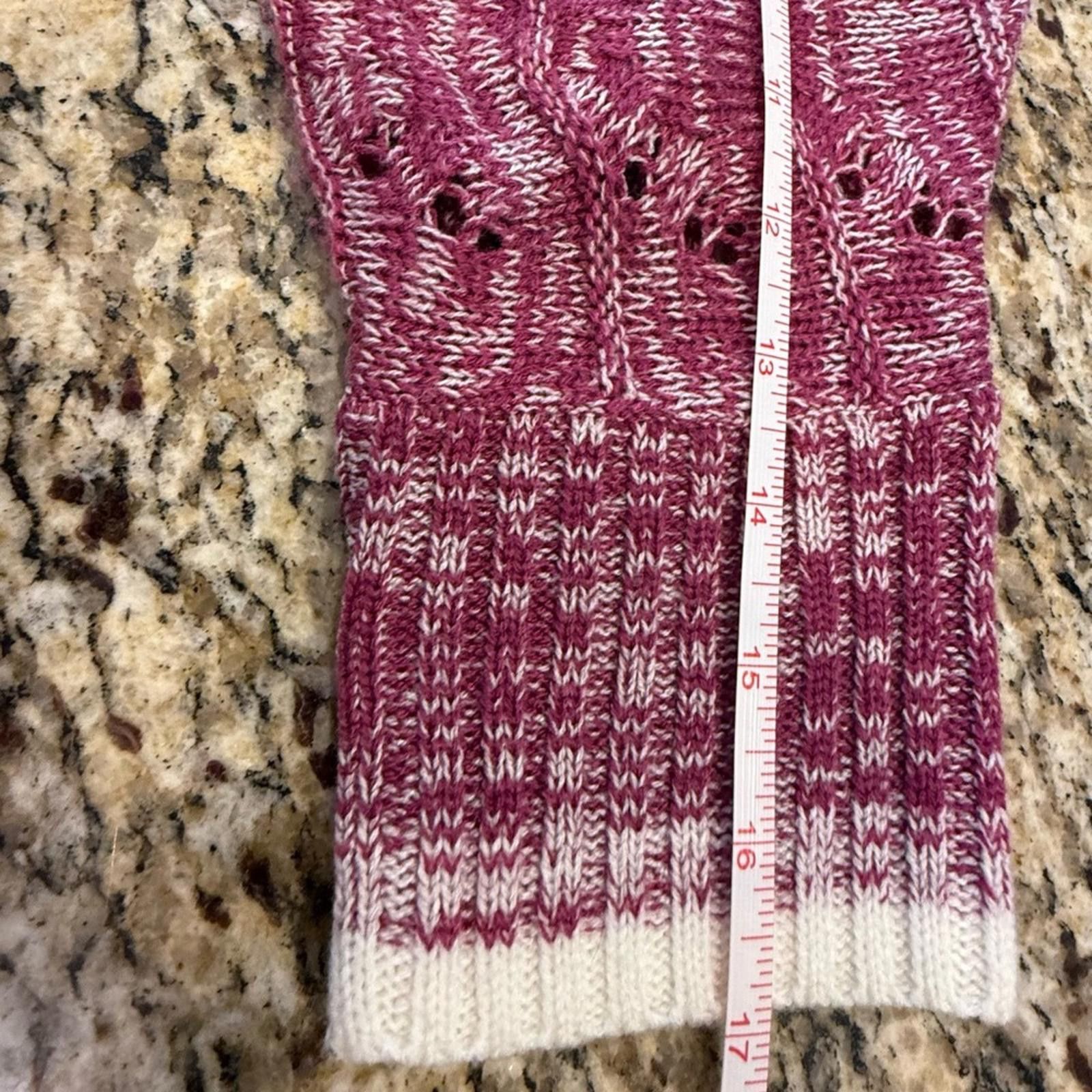 Other Jessica Simpson soft knit sweater pink white crop sleeve LG Size L / US 10 / IT 46 - 10 Thumbnail