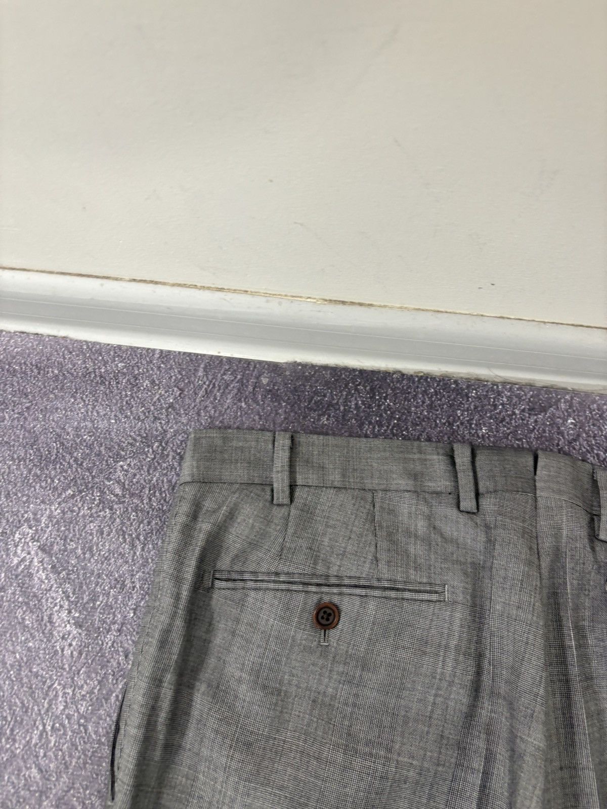Suitsupply Suitsupply Lazio Men’s Glen Check Gray Wool Dress Pants Size US 32 / EU 48 - 14 Thumbnail