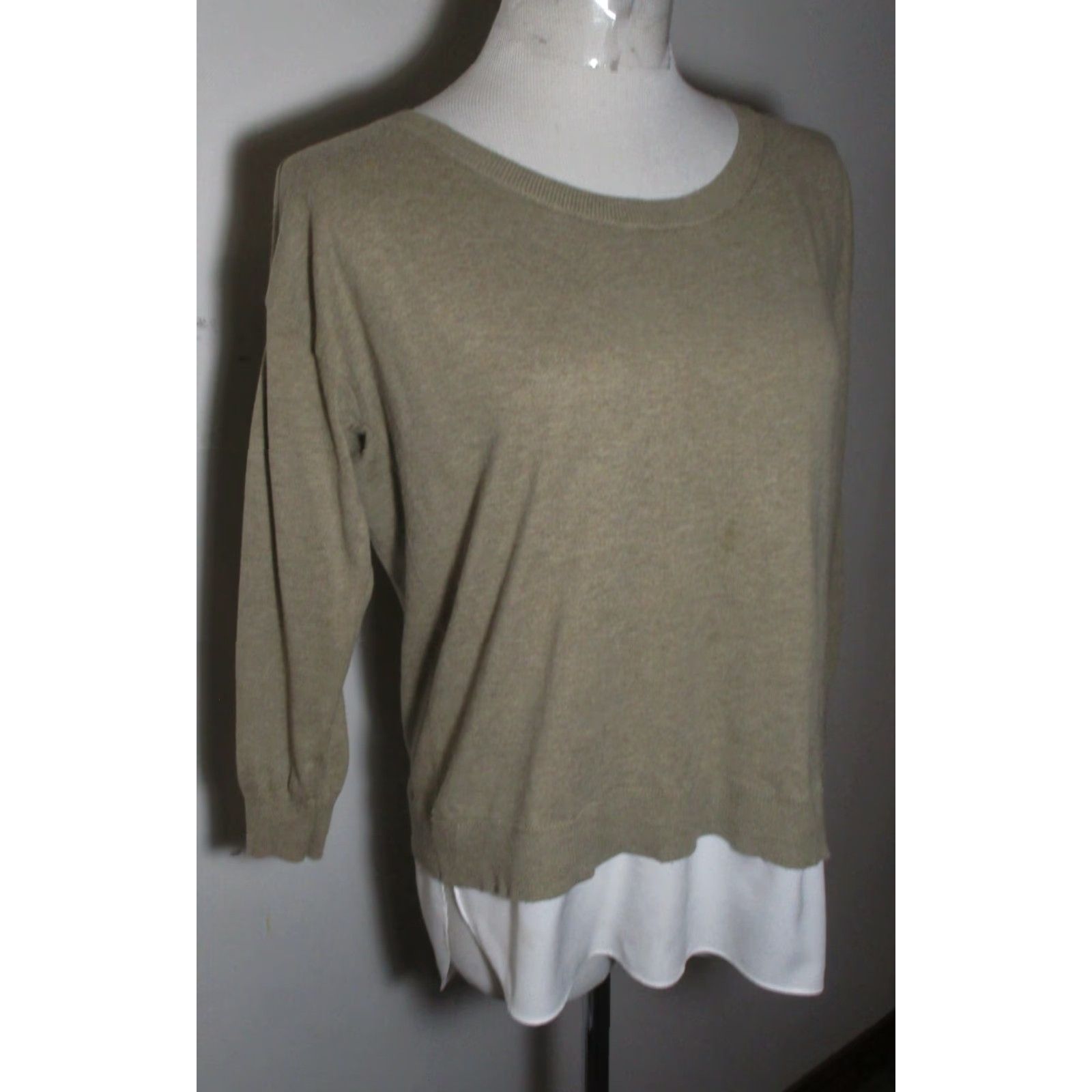 Ralph Lauren LAUREN Ralph Lauren Top Shirt Women Tan Cotton Modal Blend M Long Sleeve Boat Neck Casual Modern Fits Regular Vintage No N/A Size M / US 6-8 / IT 42-44 - 3 Thumbnail