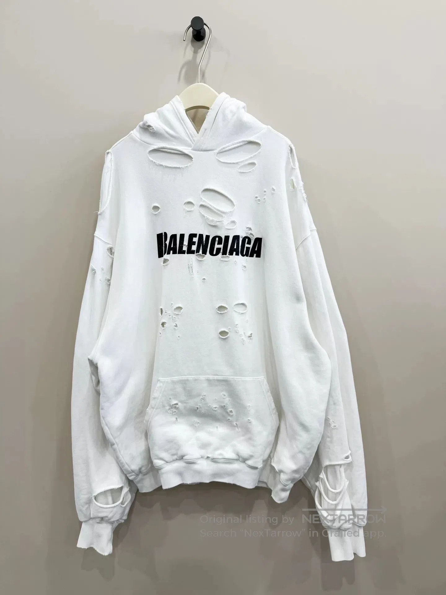 Balenciaga Distressed Graphic Hoodie Size XS.