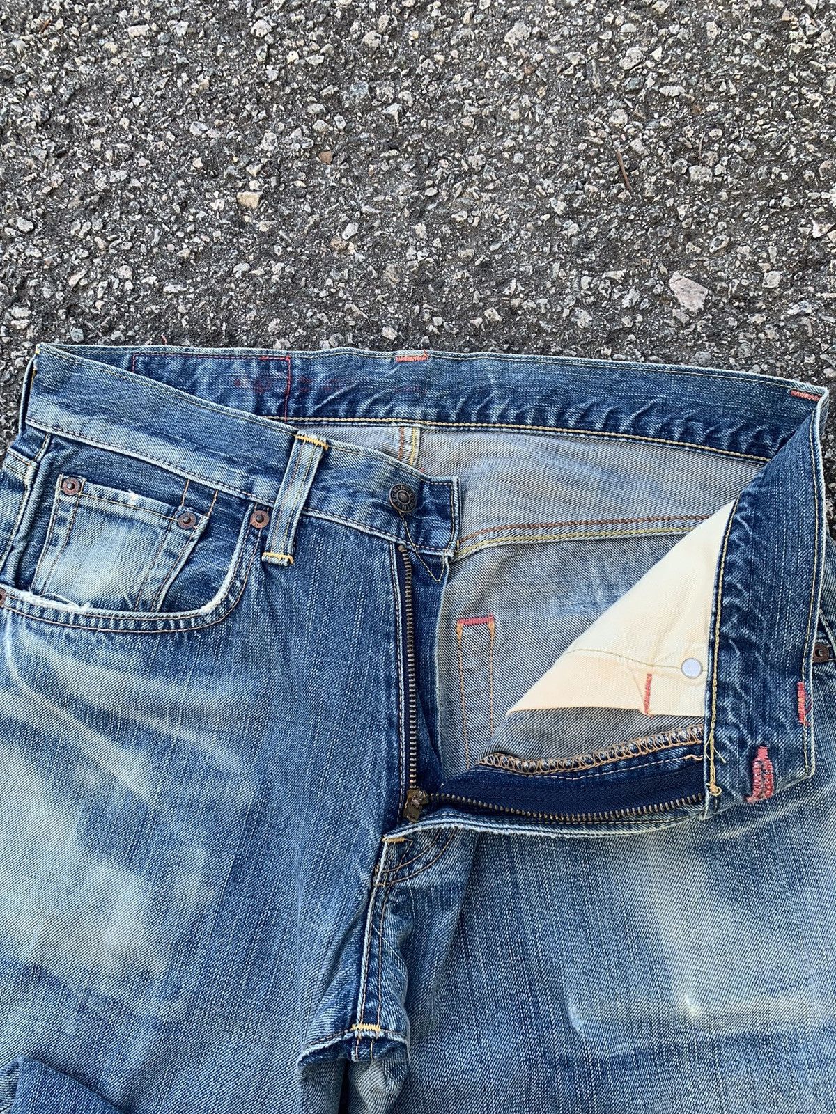 Kapital VINTAGE EDWIN 504 JAPANESE FADED & RUSTY DISTRESSED DENIM Size US 32 / EU 48 - 16 Thumbnail