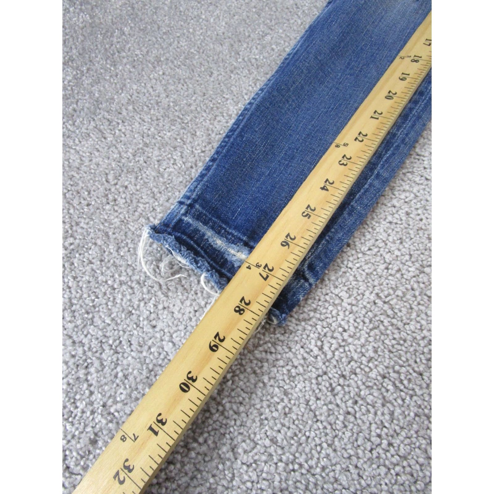 Madewell Madewell Jeans Womens 25 9" Rise Skinny Medium Wash Denim Ripped Blue Zip Zipper Size 42" / US 20 - 4 Thumbnail