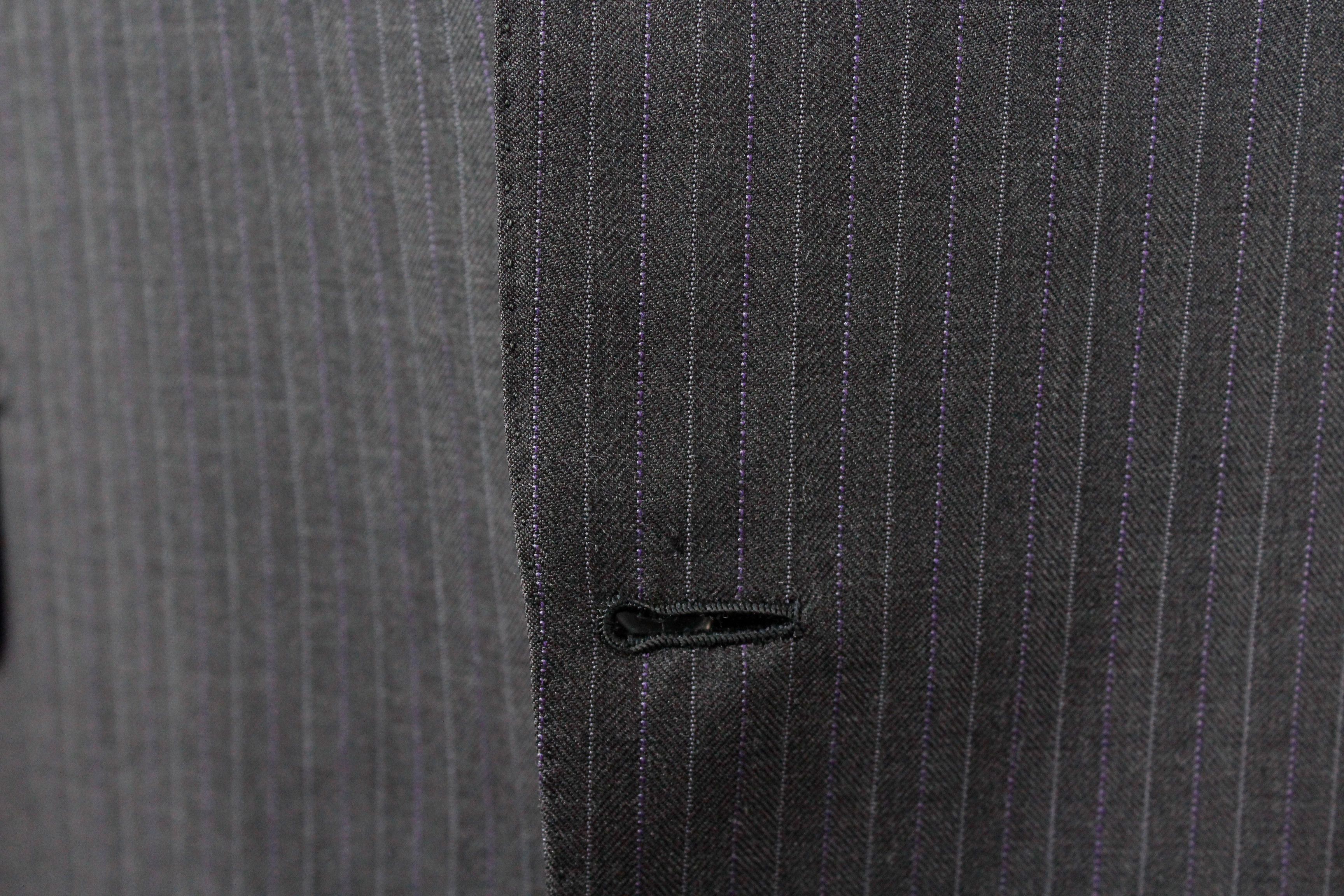 Brioni Brioni Parigi Black Striped Wool 150s Blazer Jacket Size US L / EU 52-54 / 3 - 5 Thumbnail