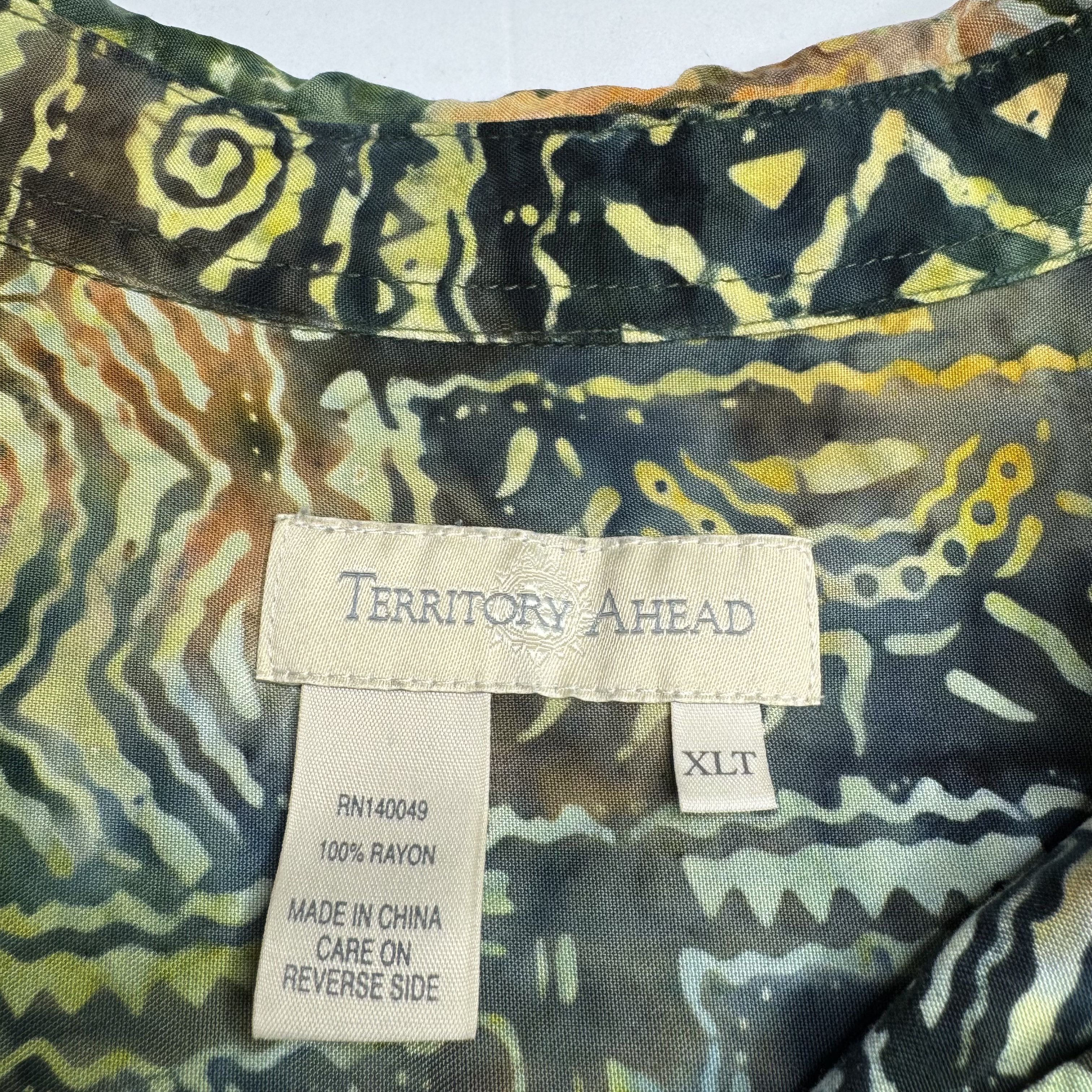 The Territory Ahead Vintage Territory Ahead Tie Dye Batik Rayon Tribal Shirt Size US XL / EU 56 / 4 - 9 Thumbnail