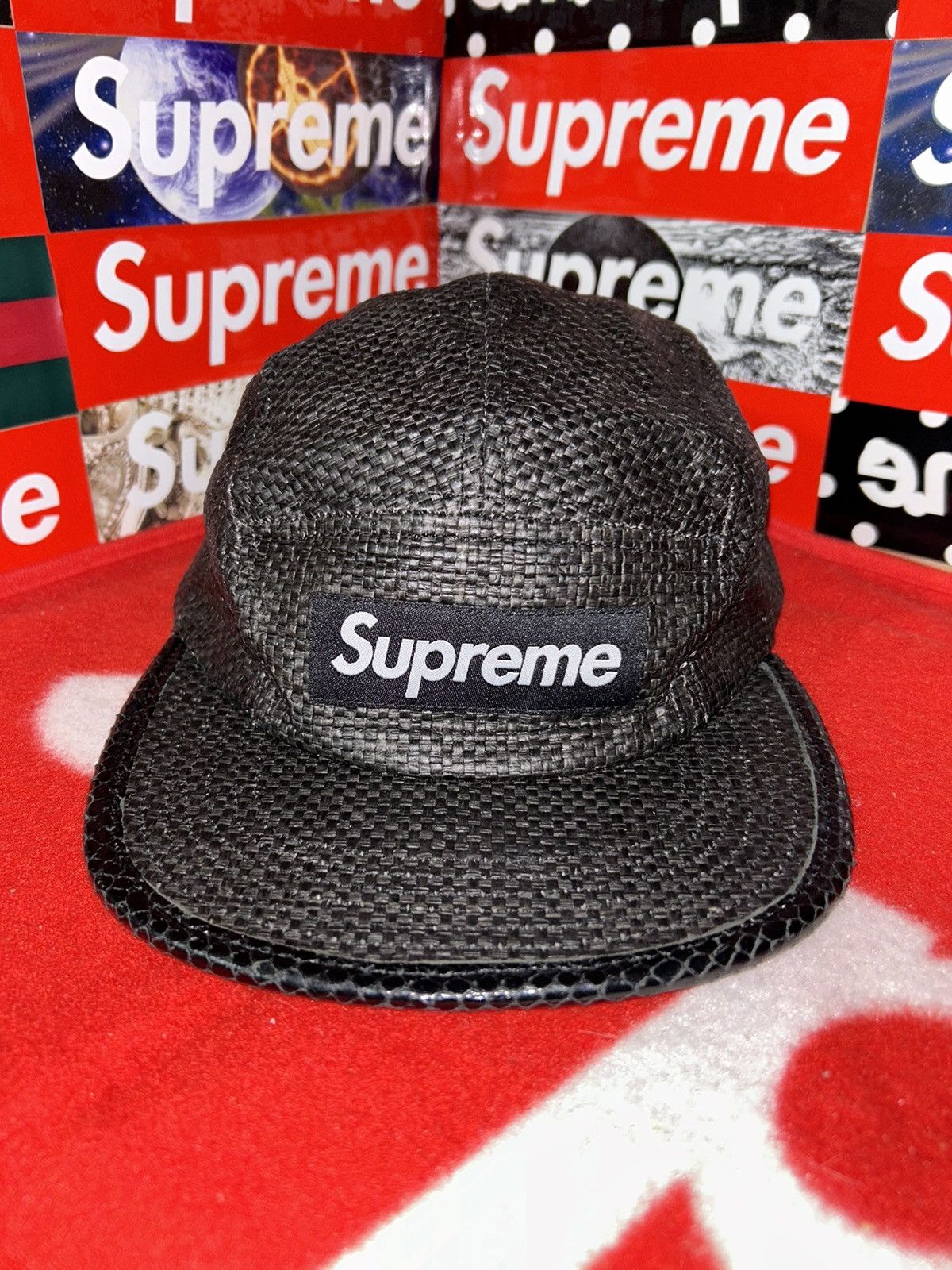 Supreme AOI Embroidered Camp Cap　黒 Supreme AOI Embroidered Camp Cap (SS25) - $68