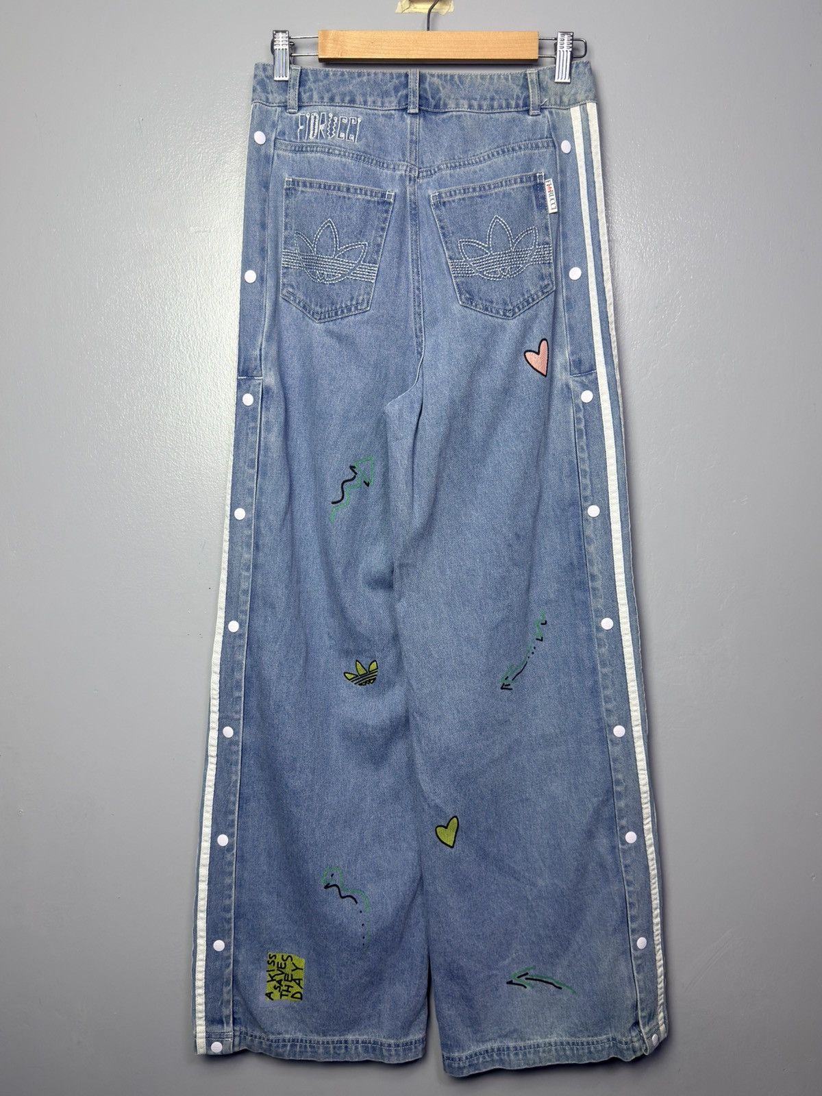 Adidas Adidas x Fiorucci Denim Track Pants Size 27" / US 4 / IT 40 - 7 Thumbnail