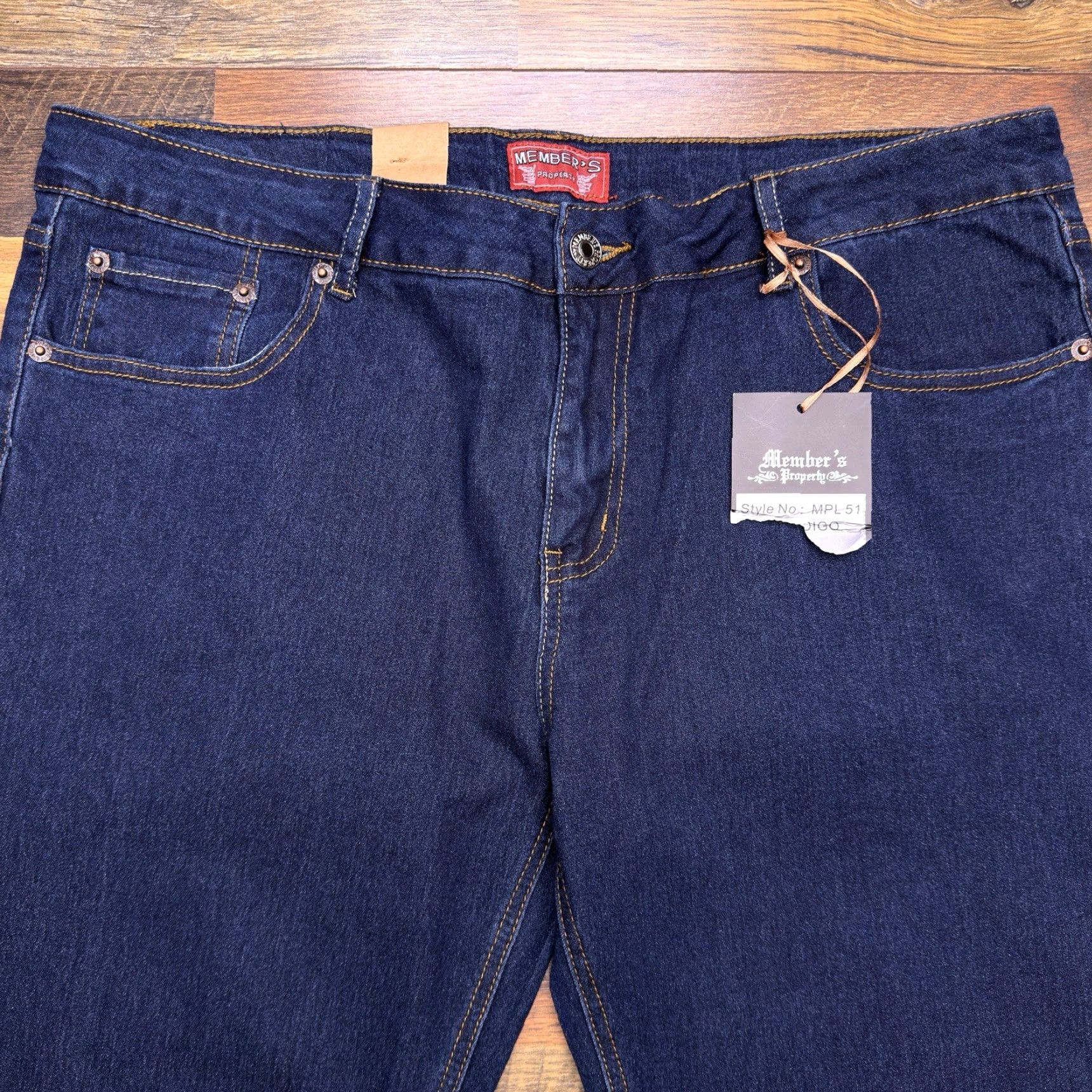 Vintage Members Property Jeans Mens 38x33 Mid Rise Stretch Indigo Denim 5-Pocket Logo Straight Regular Waist 38 Blue Set New Size US 38 / EU 54 - 2 Thumbnail