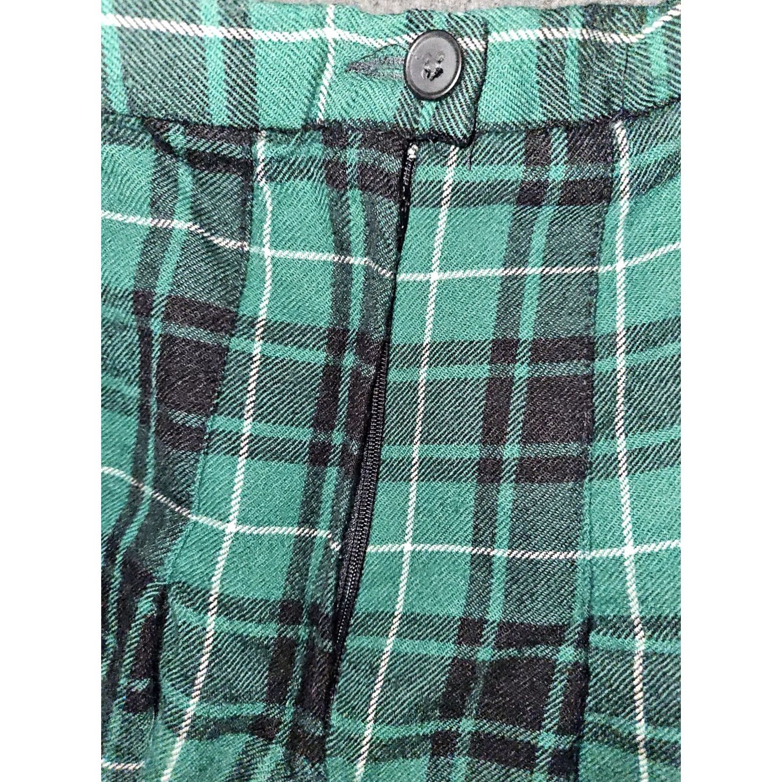 Pendleton Pendleton Wool Maxi Skirt Women's 8 Green Plaid Pleated Button Zip USA Vintage 80s Preppy Womens Fashion Size 30" / US 8 / IT 44 - 6 Thumbnail