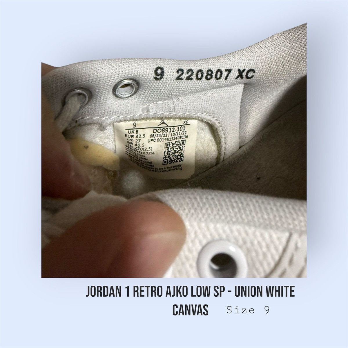Jordan Brand × Union LA Jordan 1 Retro AJKO Low SP - Union White Canvas Size US 9 / EU 42 - 7 Thumbnail