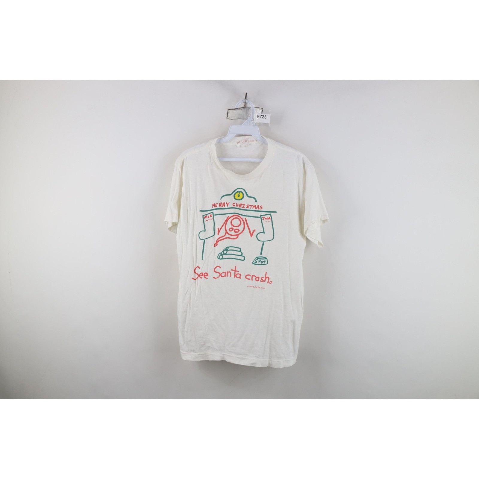Vintage Vintage 80s Streetwear Dick and Jane Christmas T-Shirt Size L / US 10 / IT 46 - 1 Thumbnail