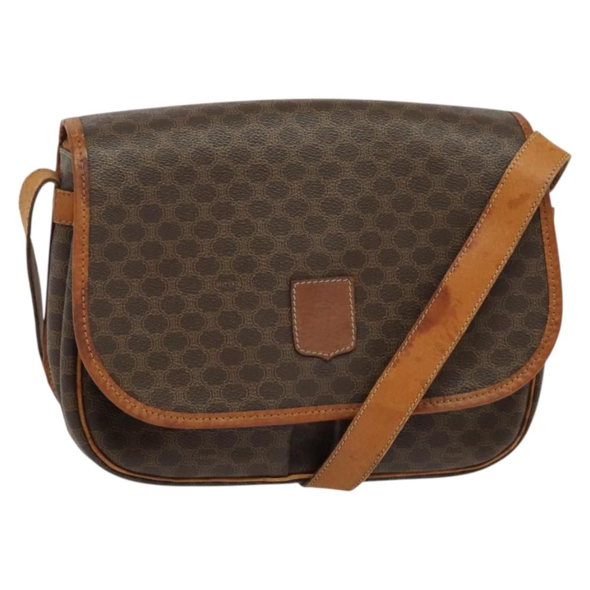 Celine CELINE Macadam Canvas Shoulder Bag Pvc Leather Brown Gold Size ONE SIZE - 1 Thumbnail