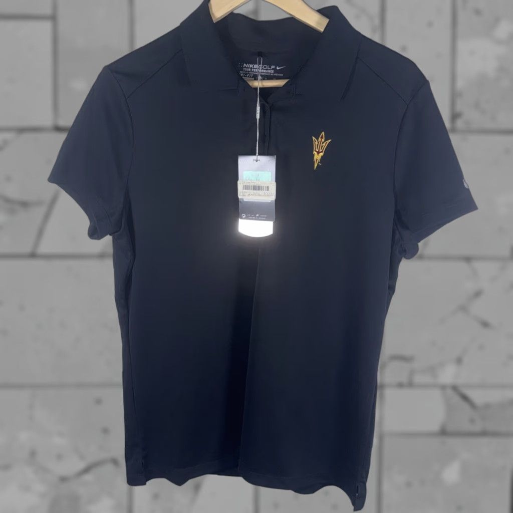 Vintage VINTAGE ARIZONA STATE Nike Golf Tour Performance Dri-Fit Black Polo Womens XL Size ONE SIZE - 1 Thumbnail