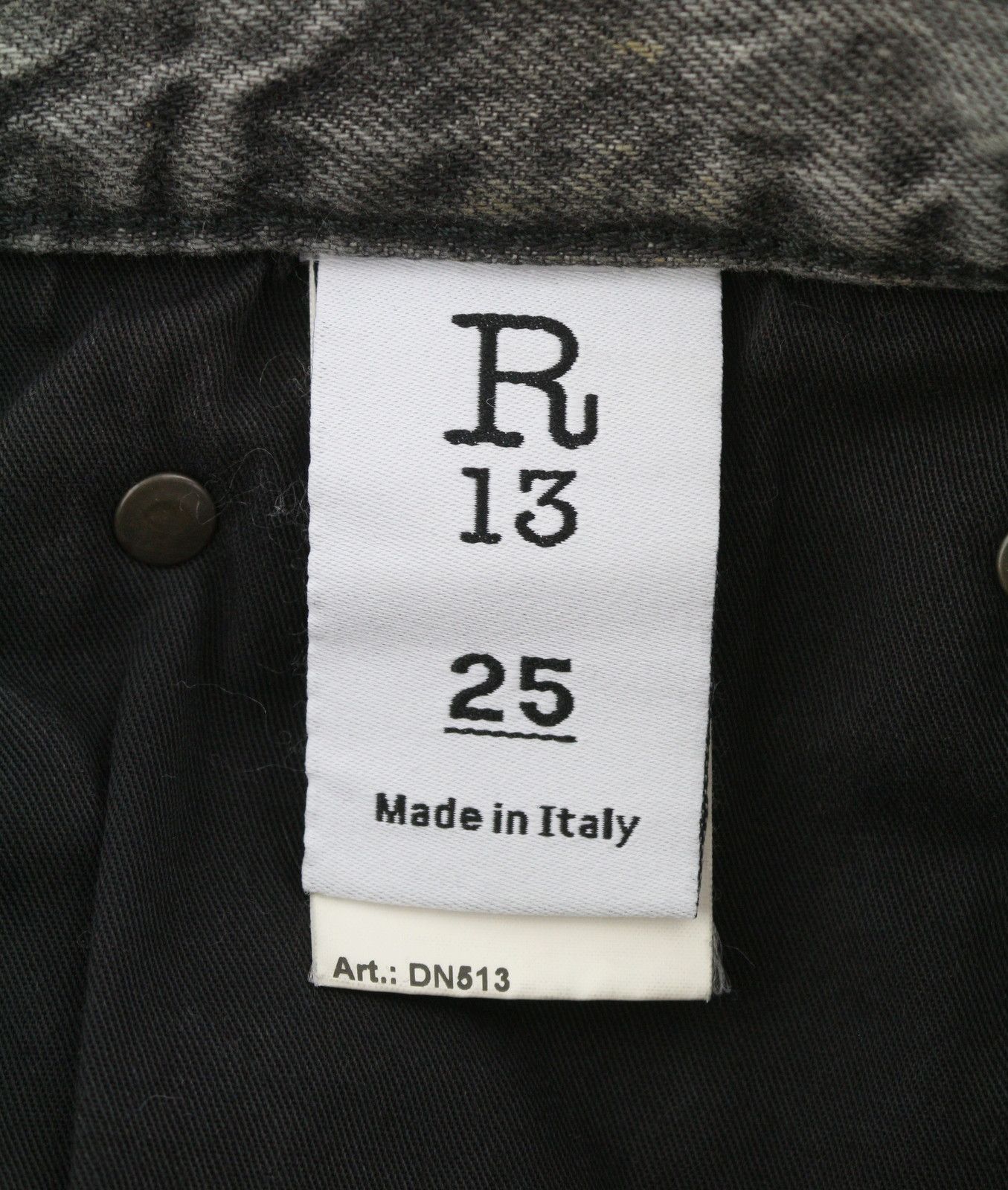 R13 D'ARCY LOOSE 25 Leyton Black Distress PF26 Jeans 88926 Size 25" / US 0 / IT 36 - 8 Thumbnail