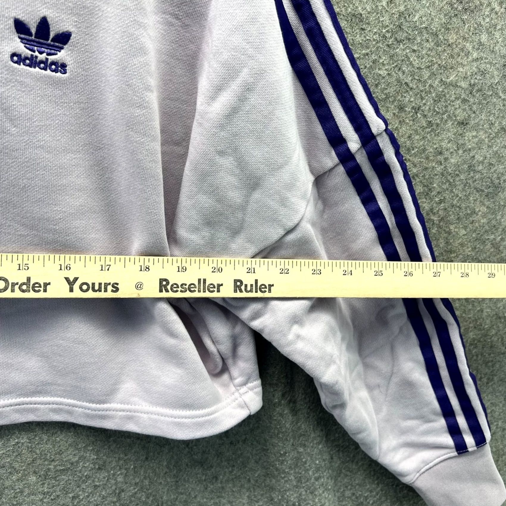 Adidas VINTAGE Adidas Hoodie Womens XS Purple Cropped Originals Trefoil 3 Stripes Jacket Size XS / US 0-2 / IT 36-38 - 3 Thumbnail