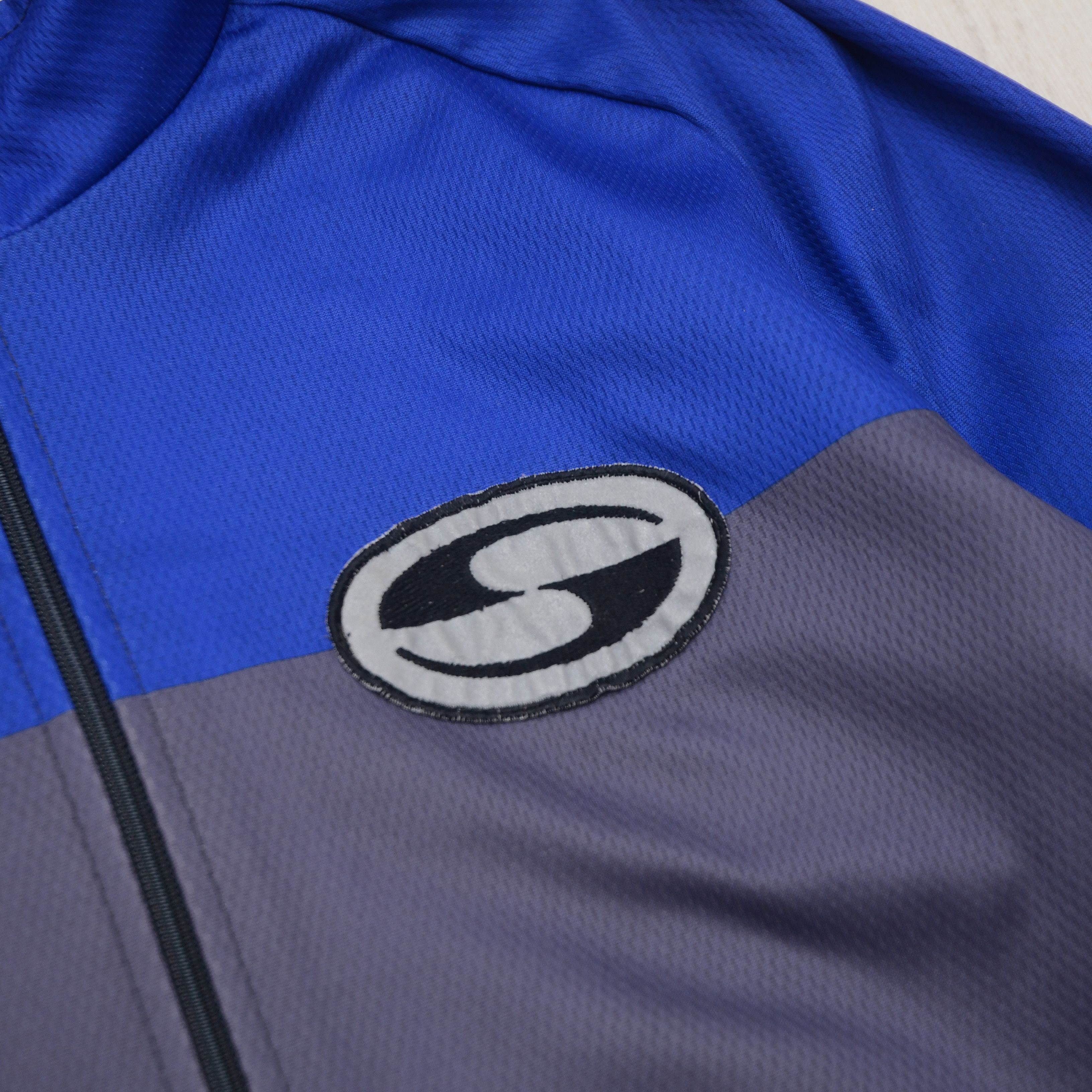 Bicycle × Schott SCOTT Cycling Jacket Men's M Blue Coolmax Vintage Jersey Size US M / EU 48-50 / 2 - 5 Thumbnail