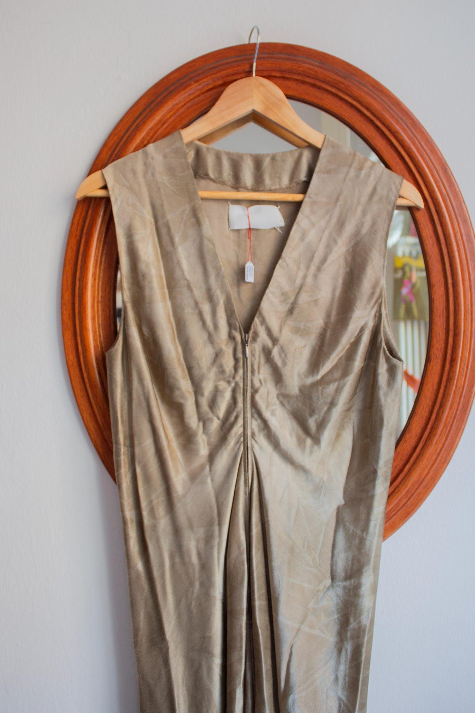 Maison Margiela Maison Martin Margiela 2001 Champagne Viscose Midi Dress Size S / US 4 / IT 40 - 4 Thumbnail