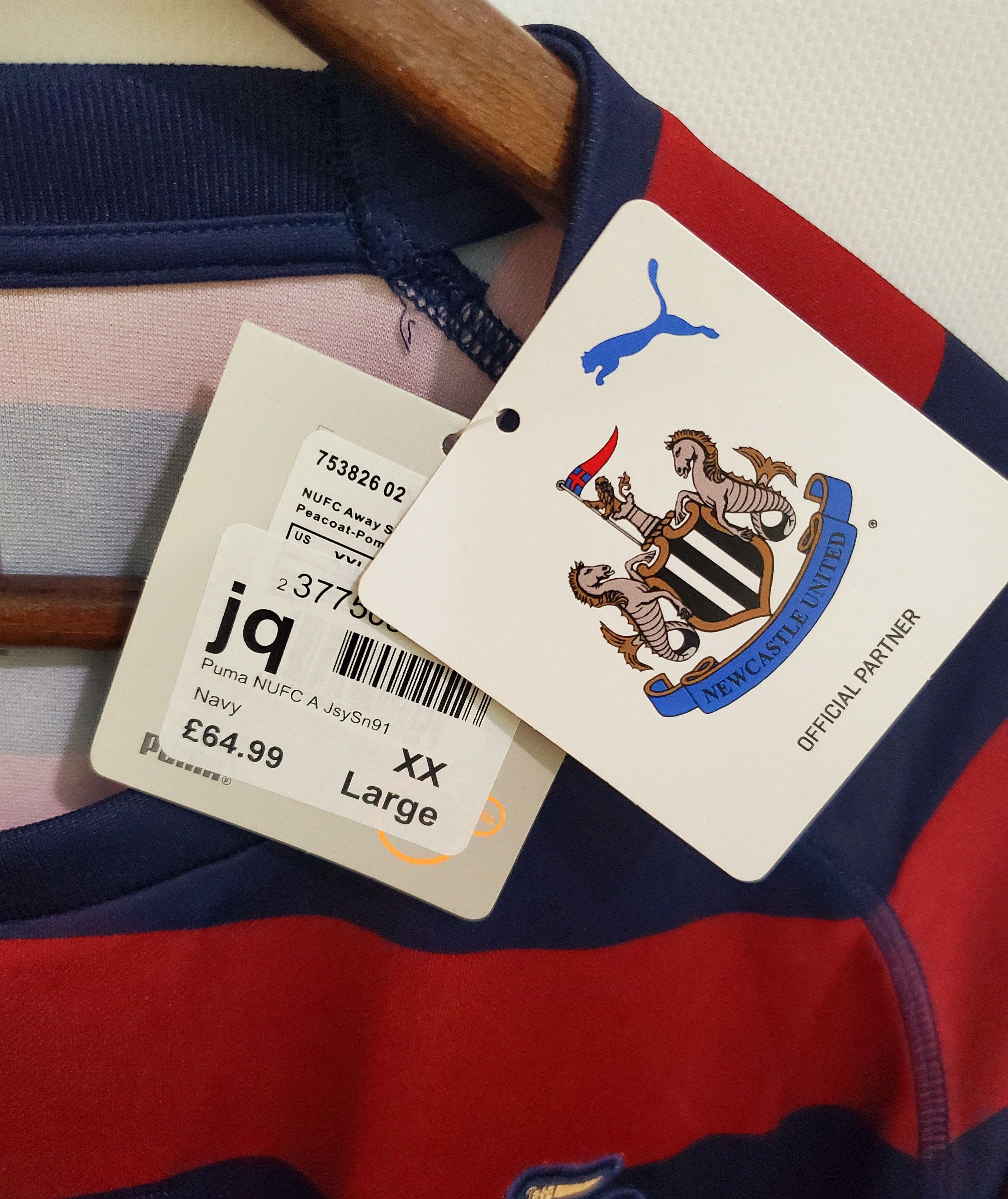 Puma NEWCASTLE PUMA 2018/2019 FOOTBALL SOCCER AWAY JERSEY Size US XXL / EU 58 / 5 - 3 Thumbnail
