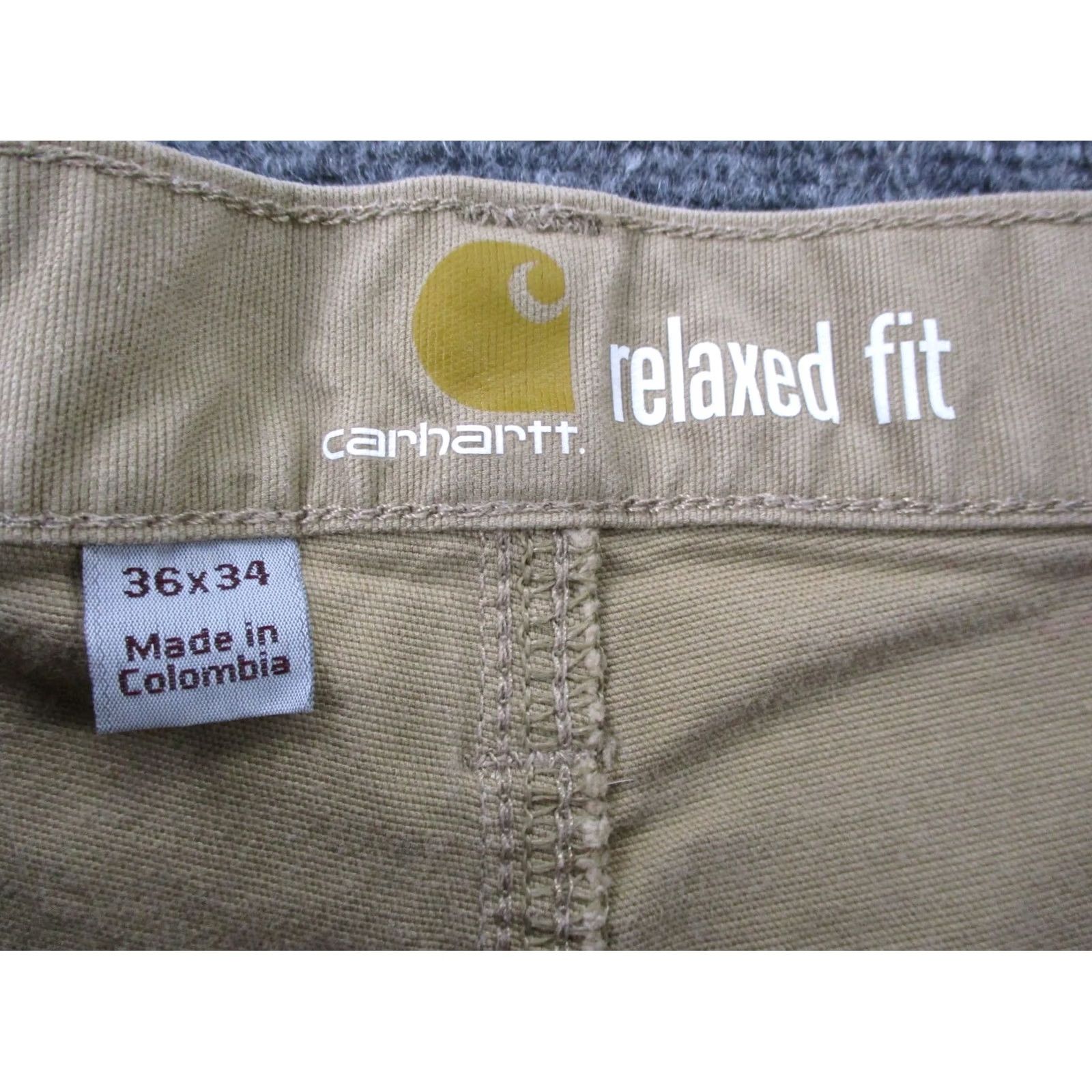 Carhartt Carhartt Pants Mens 36 X 34 Beige Khaki Relaxed Fit Canvas Utility Workwear Pants Size US 36 / EU 52 - 7 Thumbnail