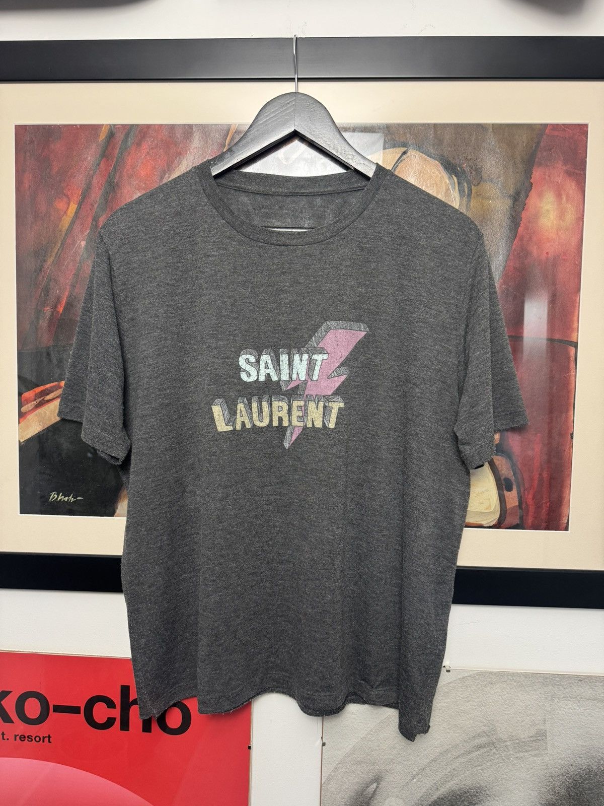 Saint Laurent Paris Saint Laurent Paris Lightning Bolt Designer Tee Travis Scott Size US M / EU 48-50 / 2 - 1 Thumbnail