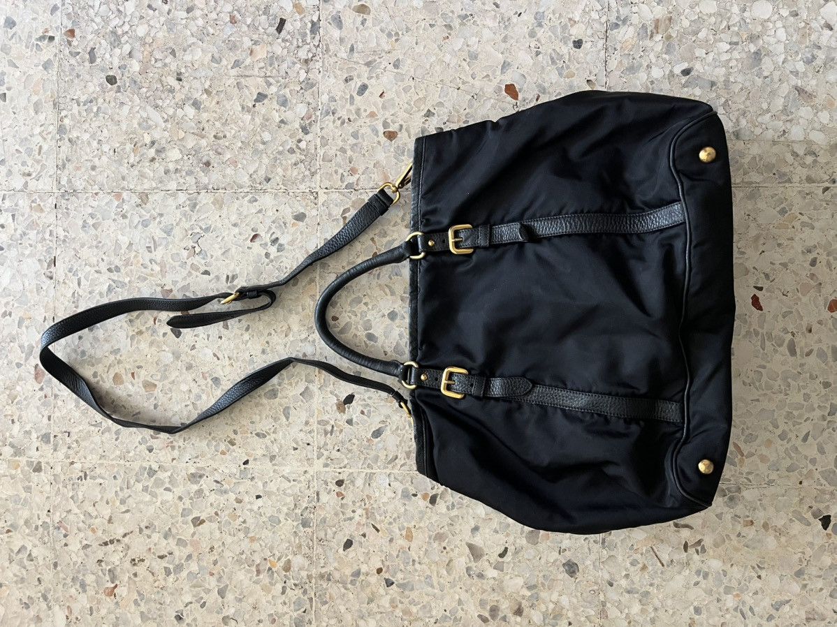 Prada PRADA 2WAY Shoulder Handbag Black Nylon Leather Logo Plate Size ONE SIZE - 3 Thumbnail