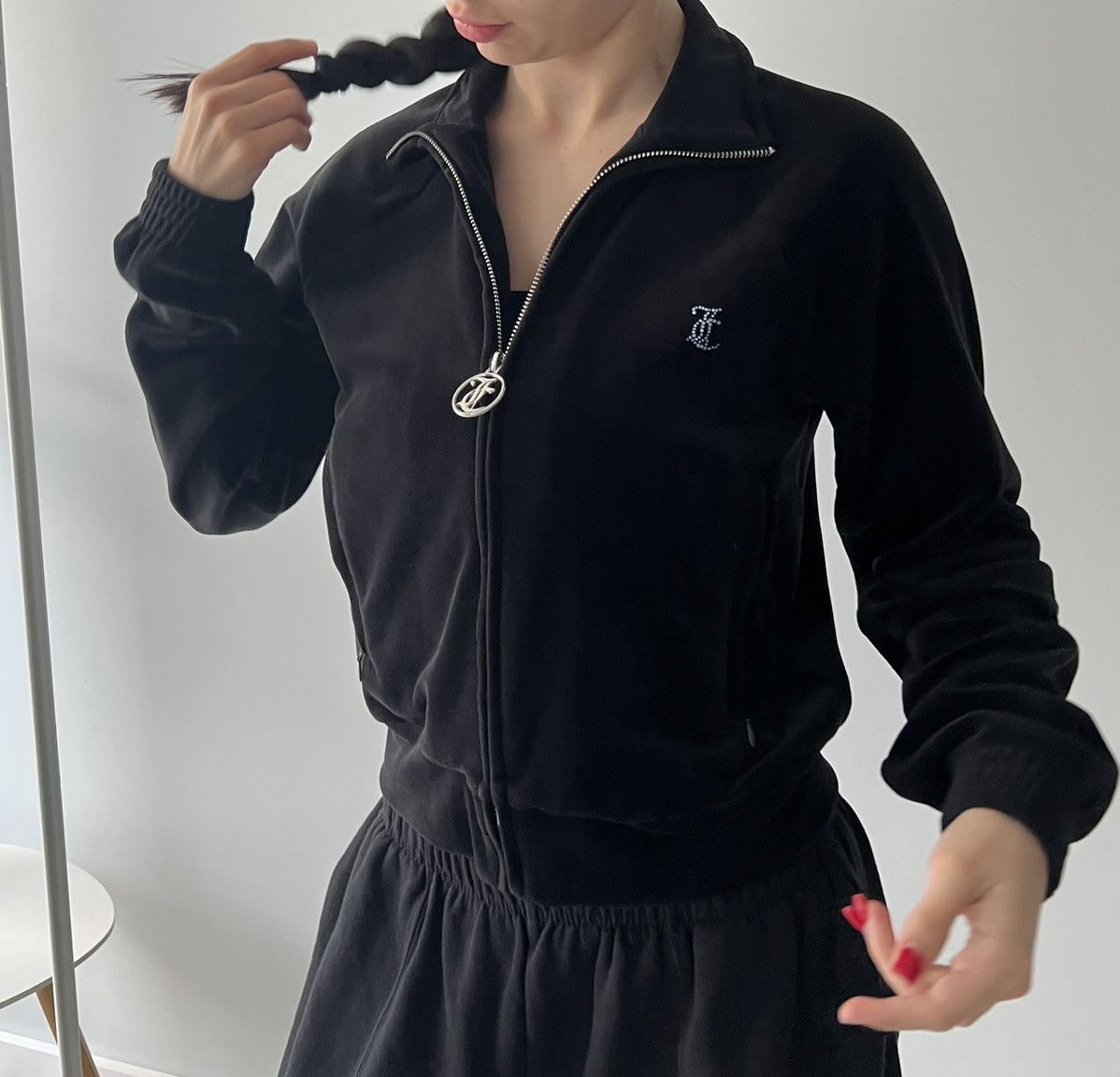 Juicy Couture Juicy Couture Women's Black Madison Hoodie Velour Medium Size M / US 6-8 / IT 42-44 - 4 Thumbnail